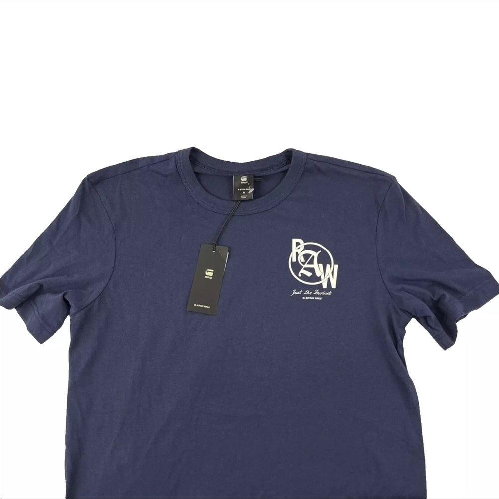 New Mens‎ G-Star Raw Logo T-Shirt Sz M Blue NWT Just The Product
